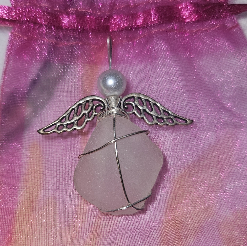 Silver Angel w/ Wings Pendant - Homemade